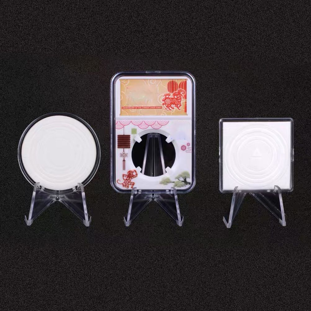 12PCS Mini Acrylic Display Stands Transparent Coin Display Easel for Home Shop view 3