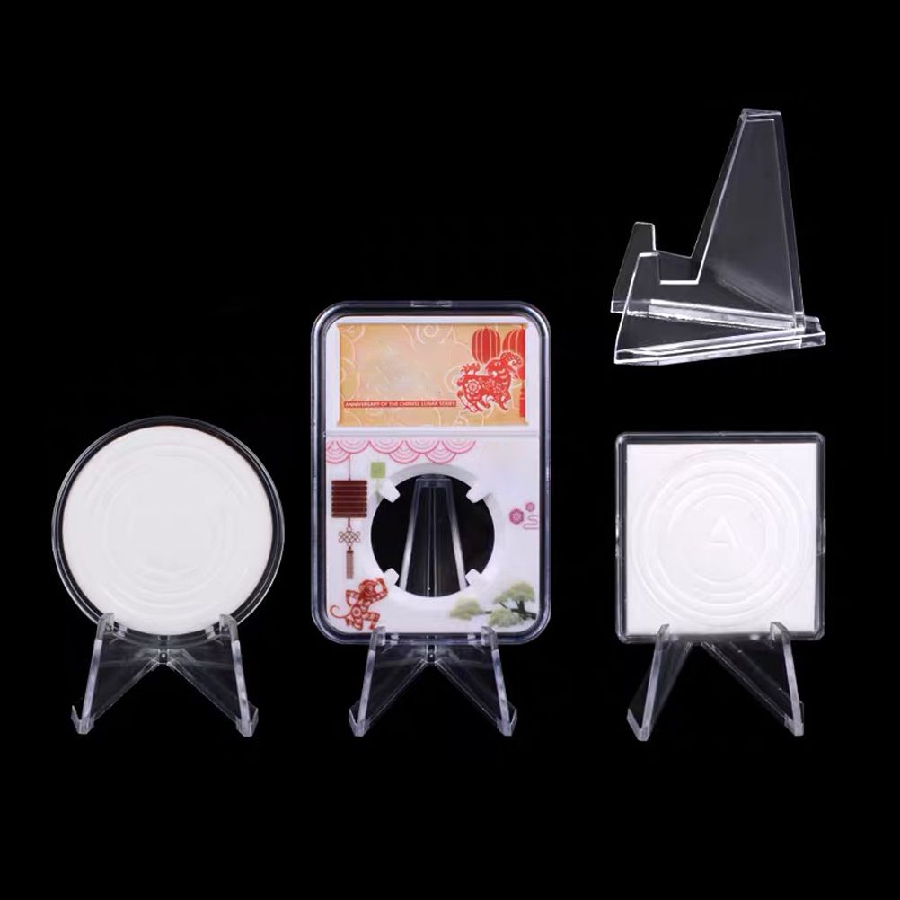 12PCS Mini Acrylic Display Stands Transparent Coin Display Easel for Home Shop view 6