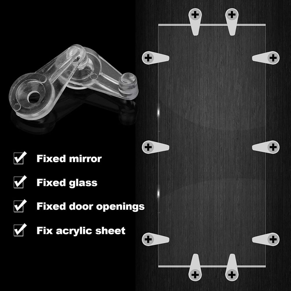 50PCS Glass Retainer Clips Glass Panel Clips Mirror Clips Non Slip Waterproof view 5
