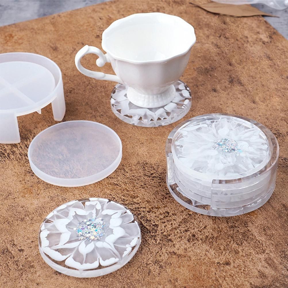 Coaster Mold Round Silicone Mold Cup Mat Epoxy Resin Mold Home Tabletop Decoration view 7