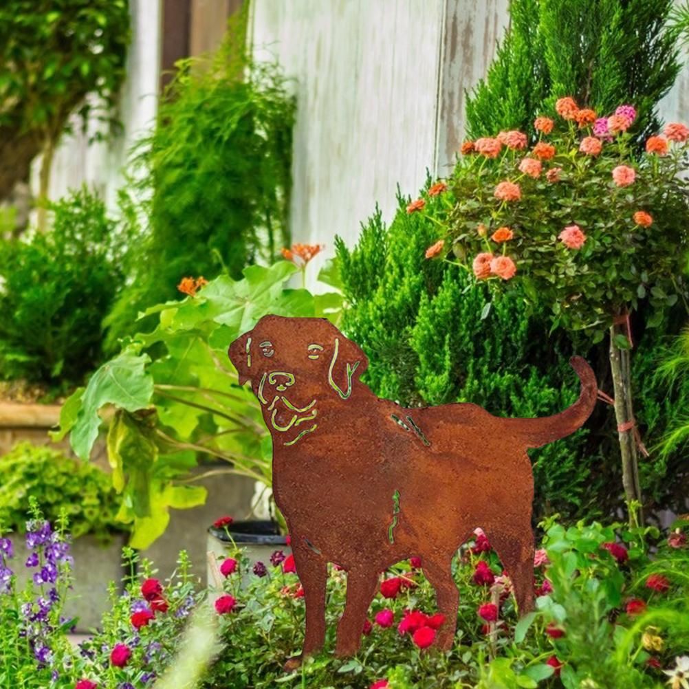 Metal Dog Decorative Garden Stakes Dog Silhouette Garden Decoration for view 3