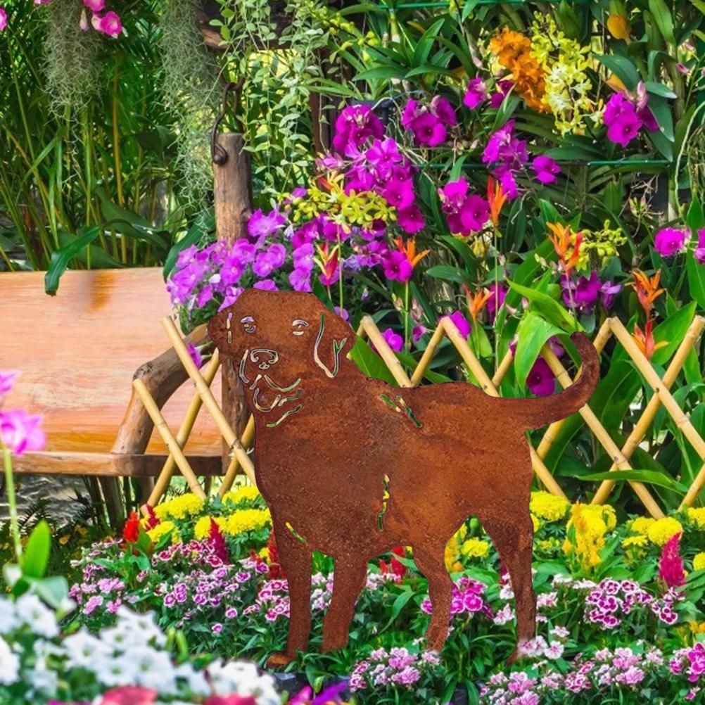 Metal Dog Decorative Garden Stakes Dog Silhouette Garden Decoration for view 4