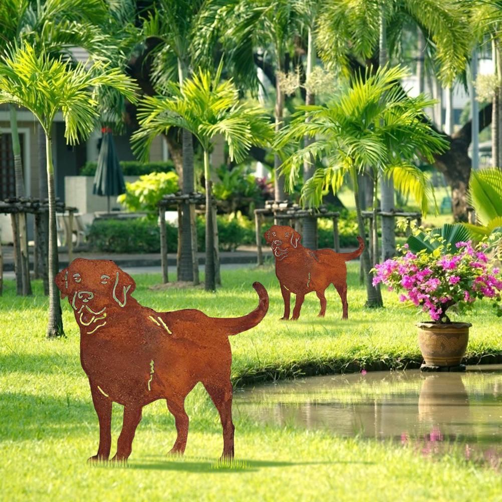 Metal Dog Decorative Garden Stakes Dog Silhouette Garden Decoration for view 5