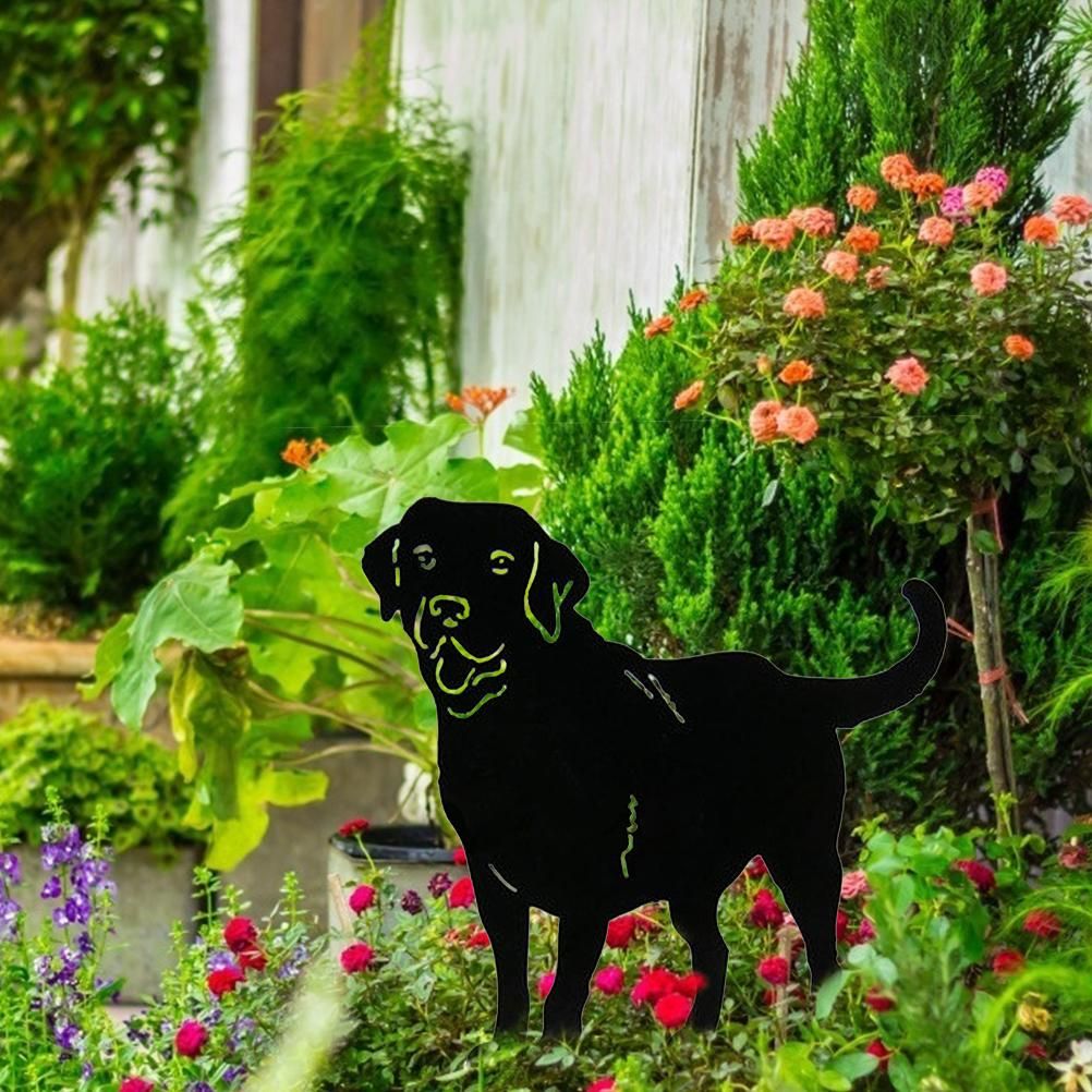 Metal Dog Decorative Garden Stakes Dog Silhouette Garden Decoration for view 3