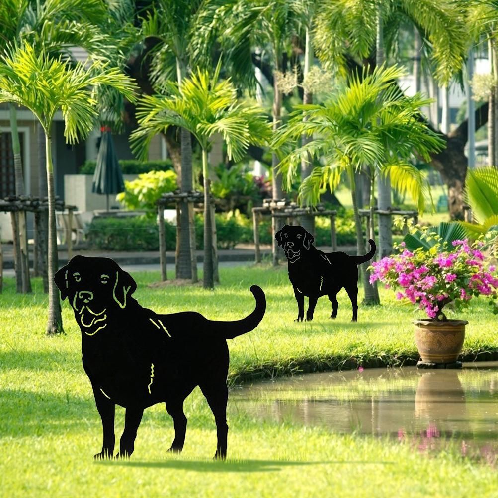 Metal Dog Decorative Garden Stakes Dog Silhouette Garden Decoration for view 4