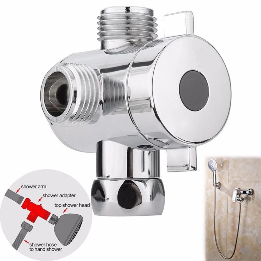 3 Way Shower Head Diverter Faucet Diverter Valve Bathroom Universal System view 6