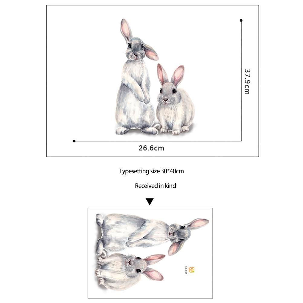 Easter Sticker Bunny Cartoon Wall Sticker Removable Wall Decor for Home view 2