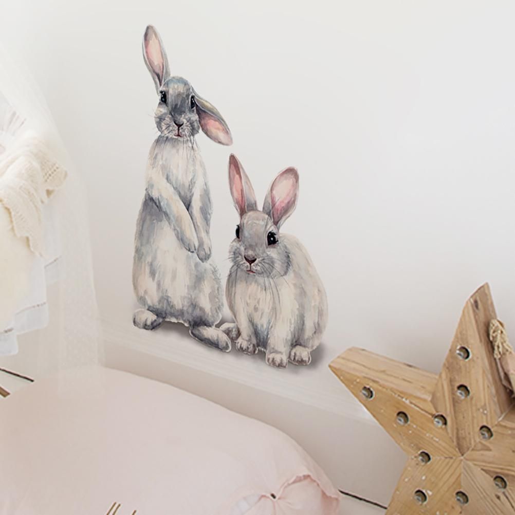 Easter Sticker Bunny Cartoon Wall Sticker Removable Wall Decor for Home view 3
