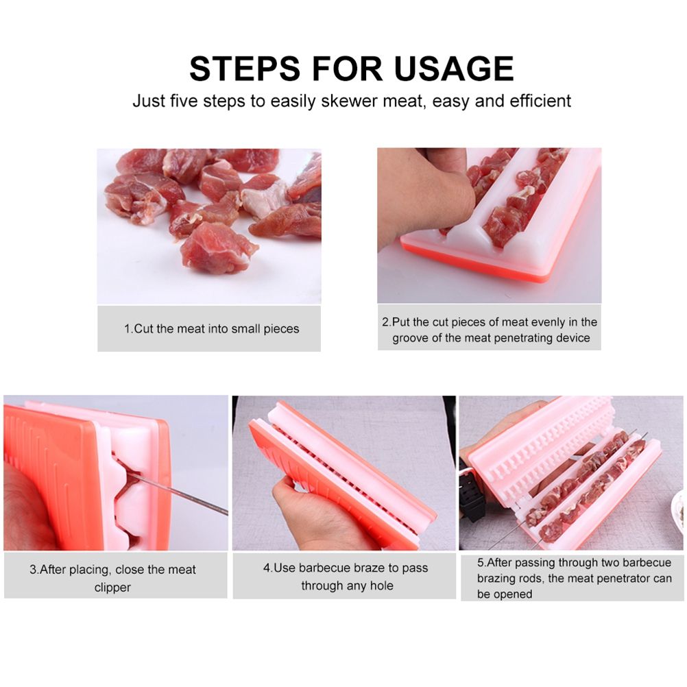 Barbecue Meat Skewer Tool Handheld Meat Skewer Device Portable Barbecue Kebab view 3