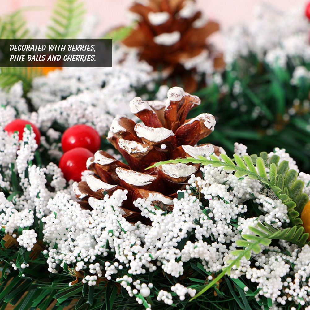 20cm/30cm/40cm Artificial Christmas Wreath Christmas Garland for Your Front view 3