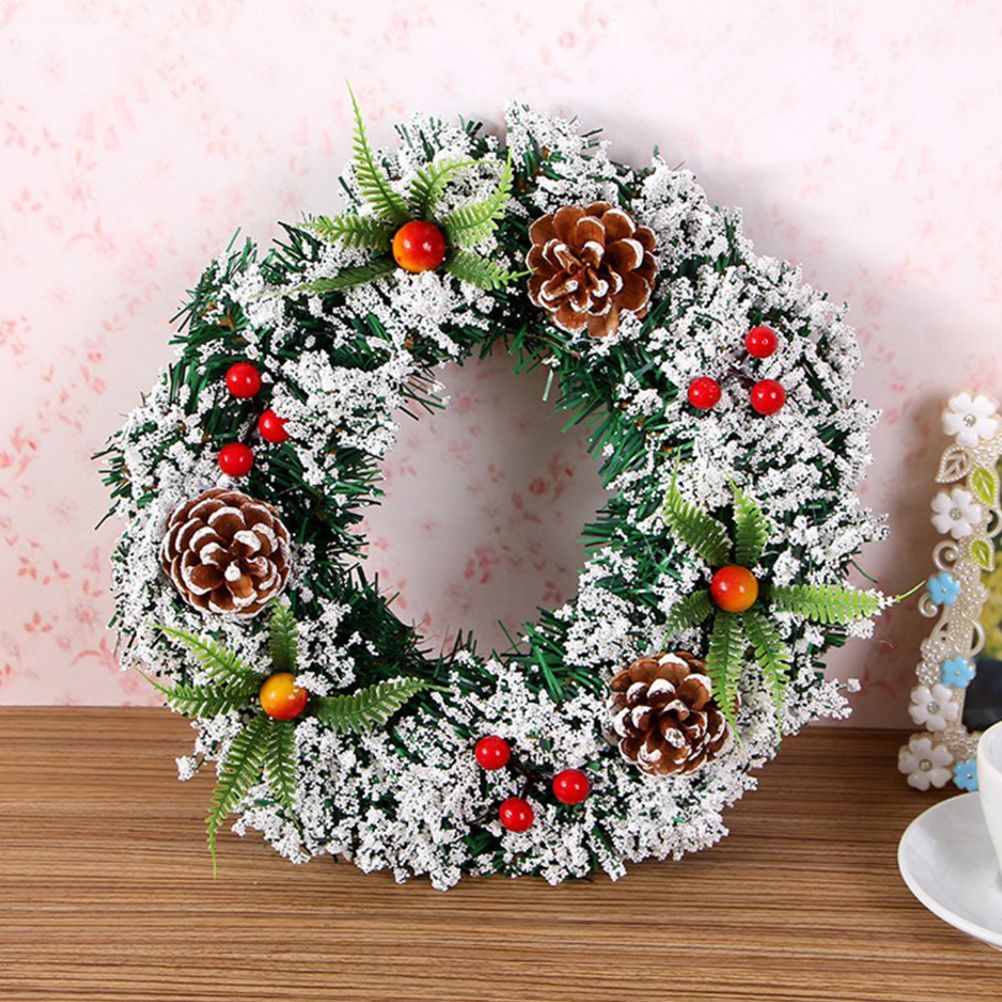 20cm/30cm/40cm Artificial Christmas Wreath Christmas Garland for Your Front view 4