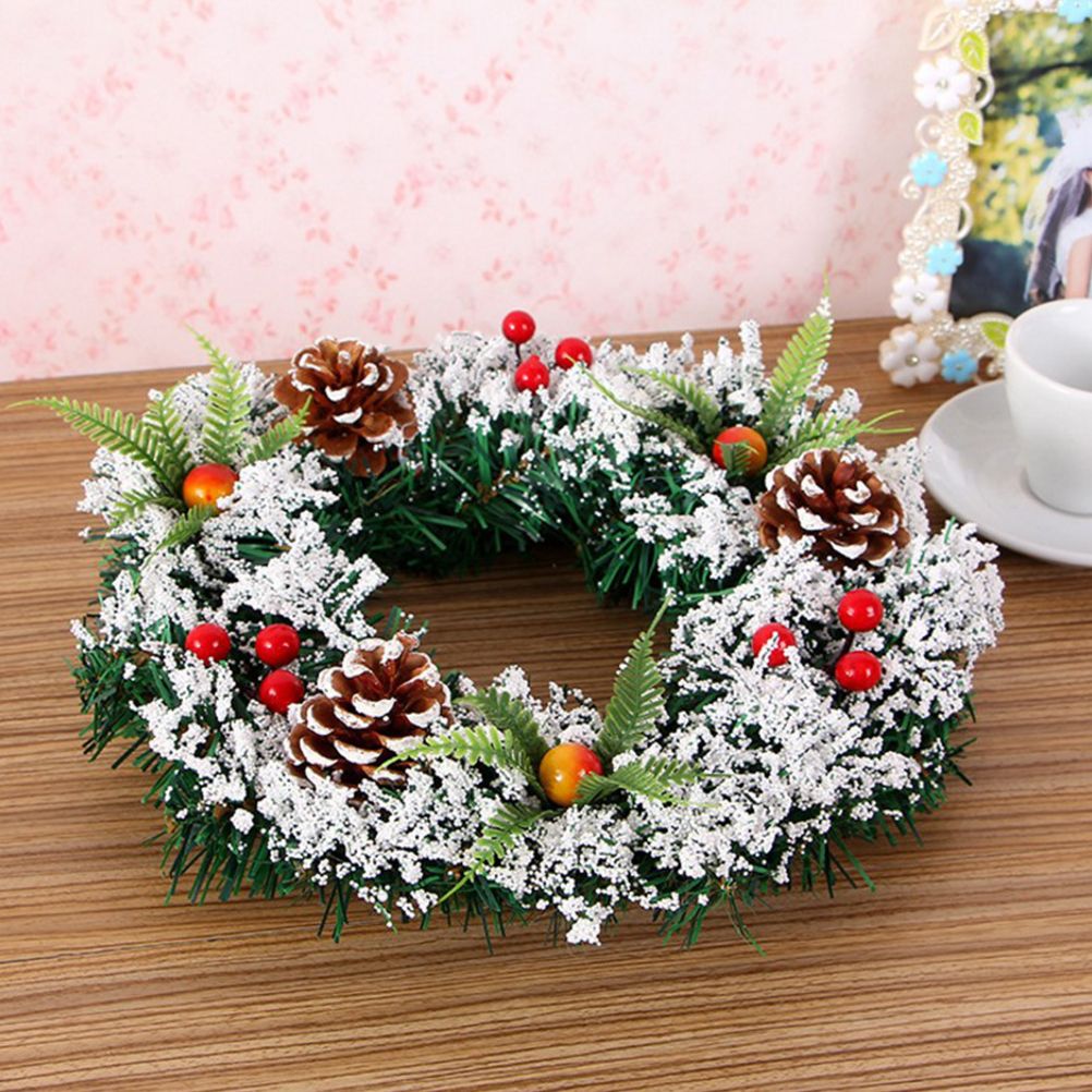 20cm/30cm/40cm Artificial Christmas Wreath Christmas Garland for Your Front view 5