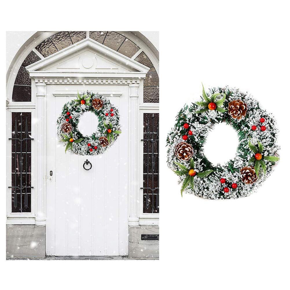 20cm/30cm/40cm Artificial Christmas Wreath Christmas Garland for Your Front view 6