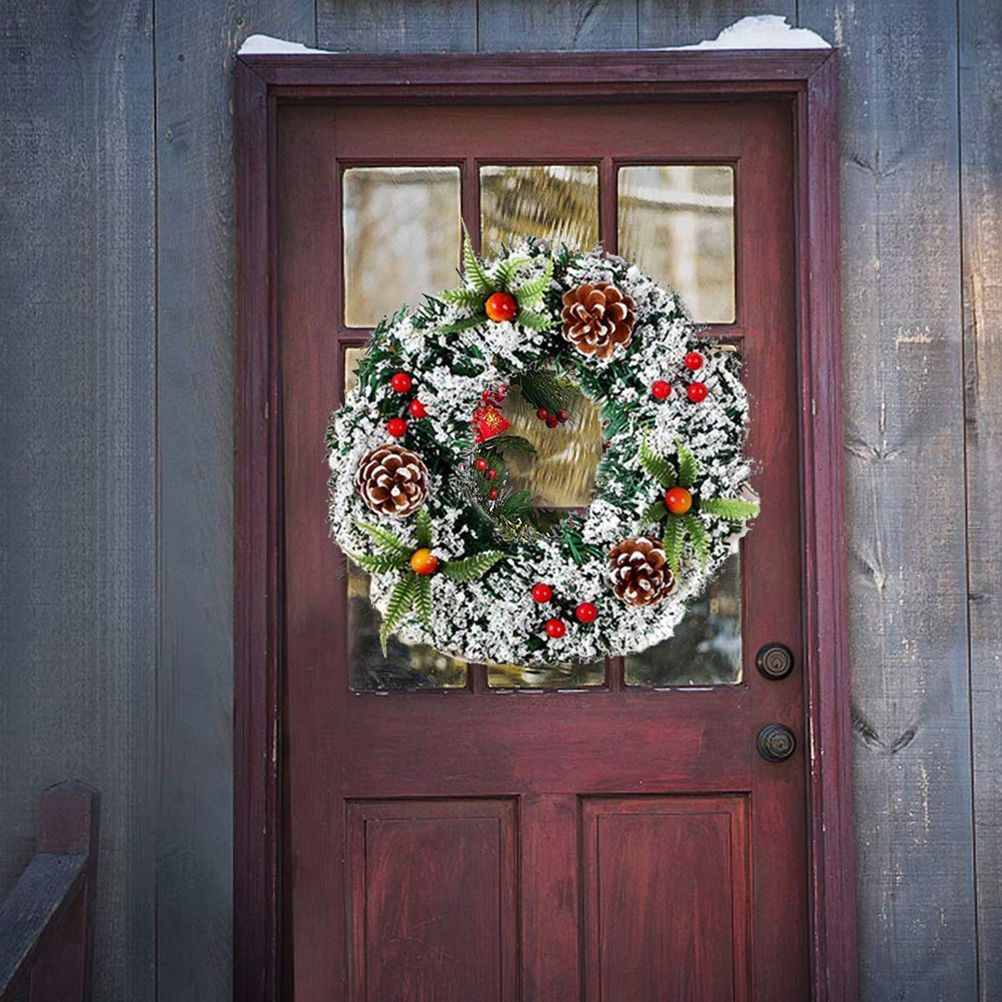 20cm/30cm/40cm Artificial Christmas Wreath Christmas Garland for Your Front view 7