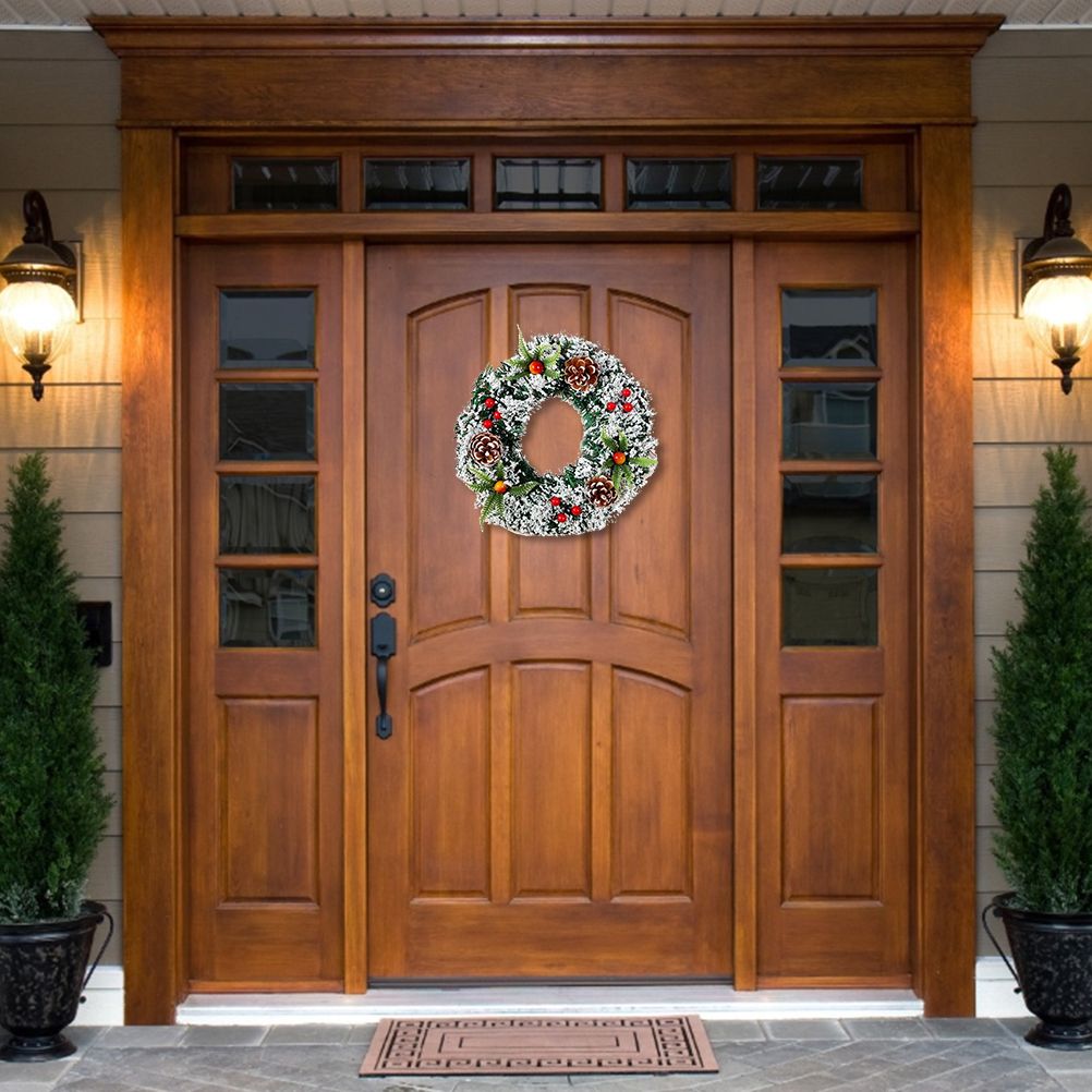 20cm/30cm/40cm Artificial Christmas Wreath Christmas Garland for Your Front view 8