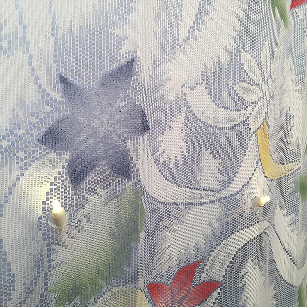 Christmas Lace Curtains LED Light Santa Claus Half Blackout Curtains Living view 5