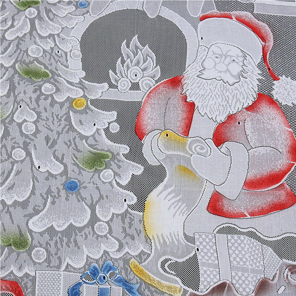 Christmas Lace Curtains LED Light Santa Claus Half Blackout Curtains Living view 6