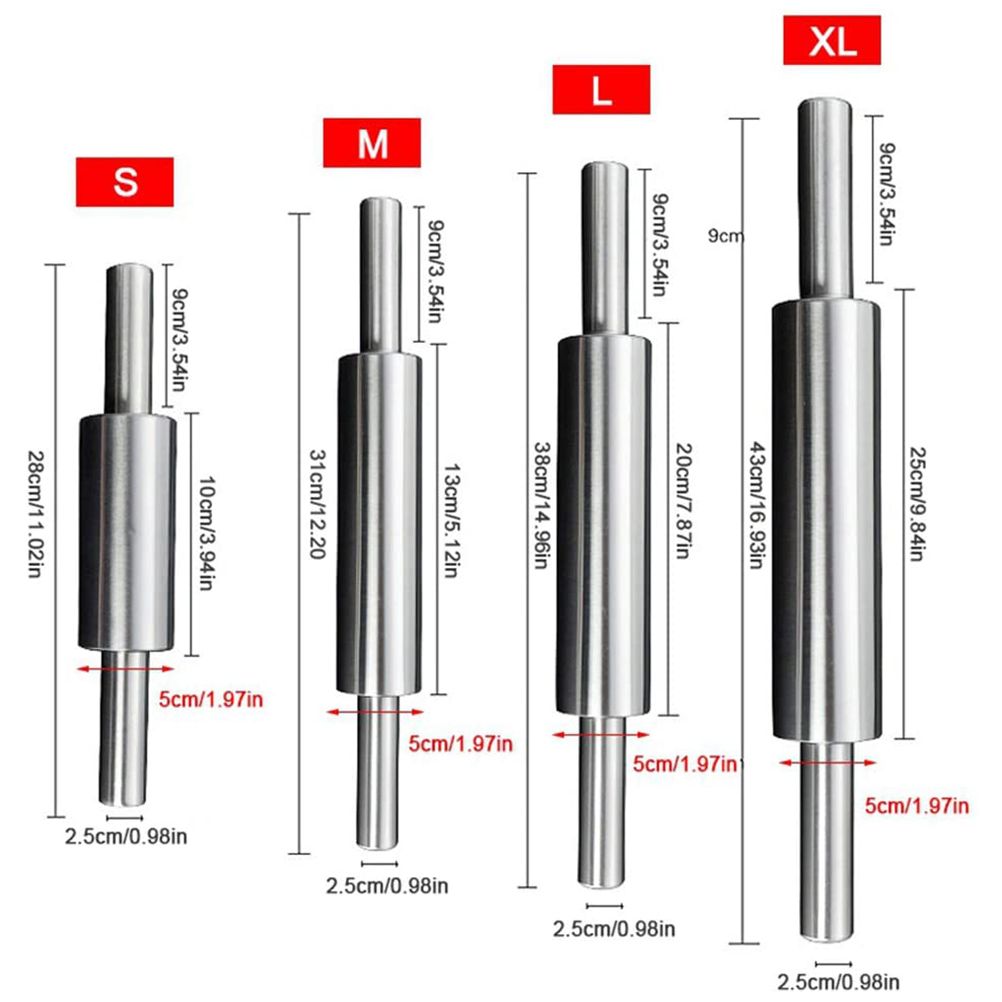 Stainless Steel Rolling Pin Non Stick Rolling Pin for Baking Dough Pizza Pie view 5