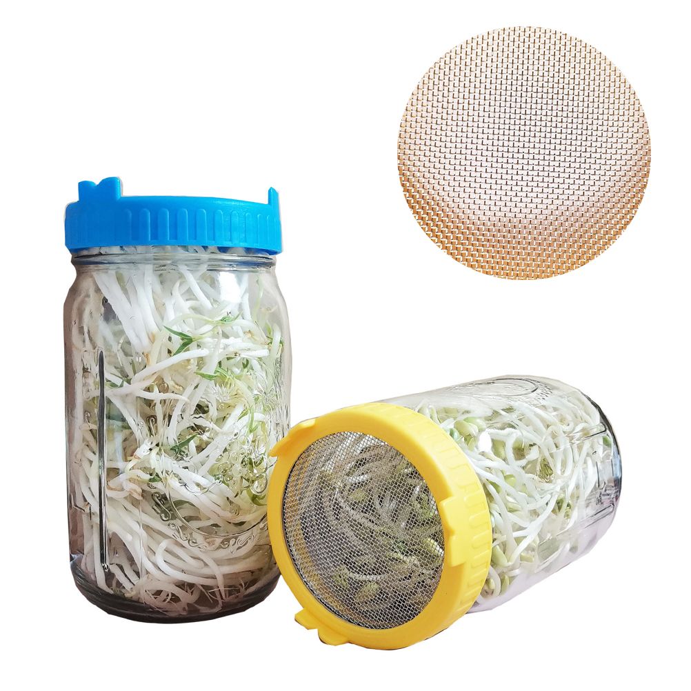 4Pcs Plastic Sprouting Lids with Stainless Steel Screen for 86mm Wide Mouth view 3