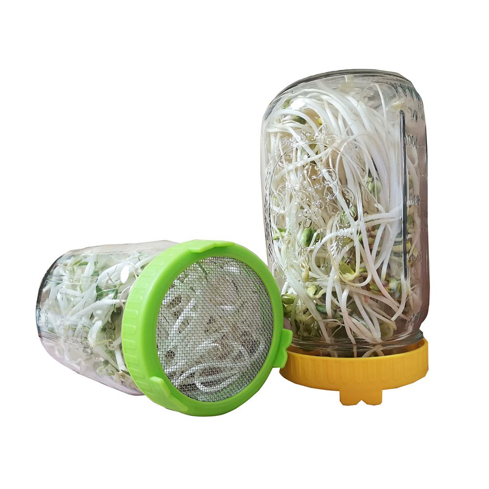 4Pcs Plastic Sprouting Lids with Stainless Steel Screen for 86mm Wide Mouth view 8