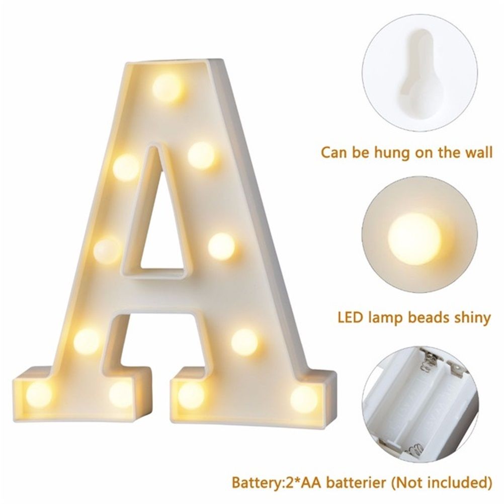 LED 26 Alphabet Letter Number Lights Ampersand Symbol Love Heart Light Up Sign view 3