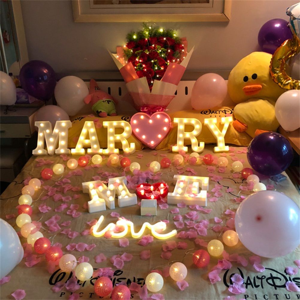 LED 26 Alphabet Letter Number Lights Ampersand Symbol Love Heart Light Up Sign view 5