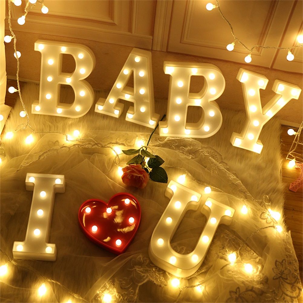 LED 26 Alphabet Letter Number Lights Ampersand Symbol Love Heart Light Up Sign view 10
