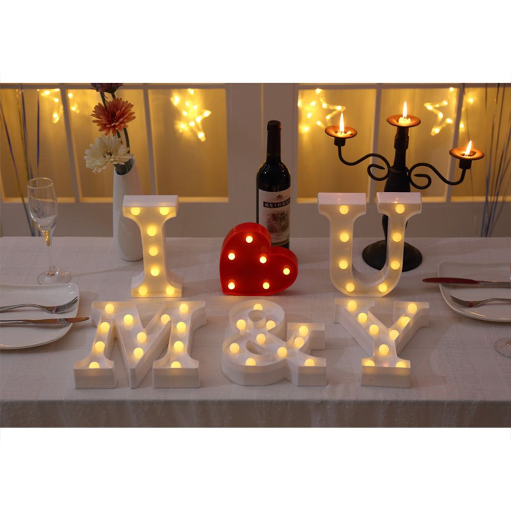 LED 26 Alphabet Letter Number Lights Ampersand Symbol Love Heart Light Up Sign view 12