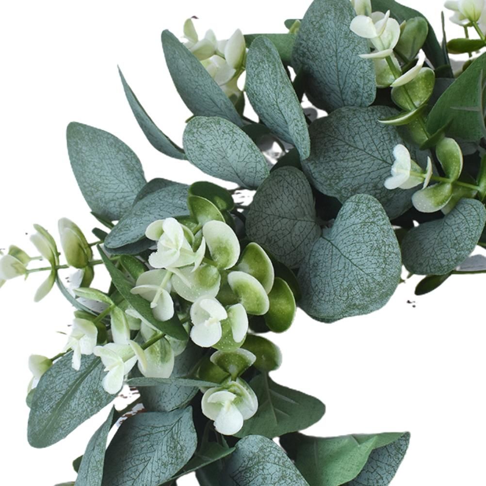 Artificial Green Wreath Wall Hanging Wreath Spring Door Decoration for Indoor view 3
