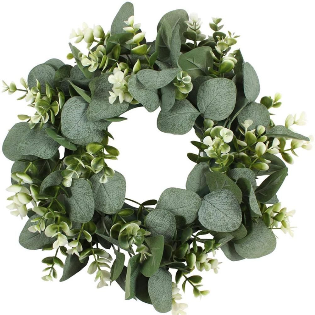 Artificial Green Wreath Wall Hanging Wreath Spring Door Decoration for Indoor — image 1