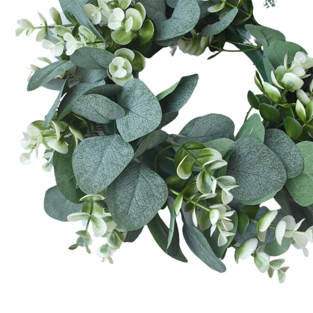 Artificial Green Wreath Wall Hanging Wreath Spring Door Decoration for Indoor view 5