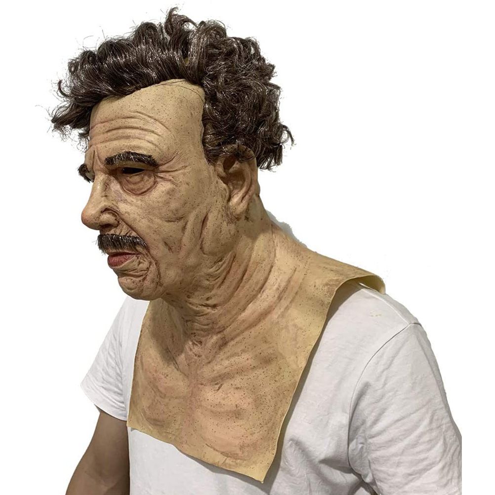 Halloween Latex Old Man Face Cover Halloween Fancy Dress Head for Masquerade view 2
