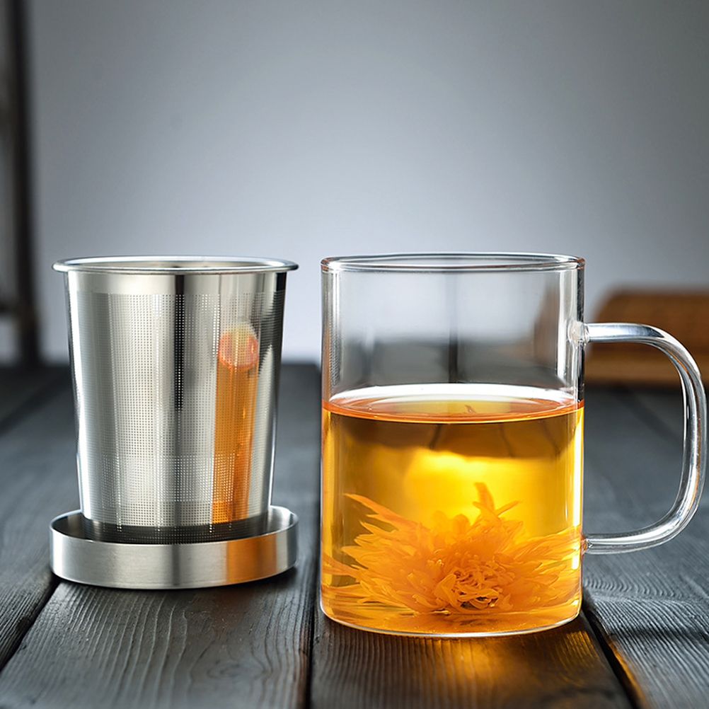 450ml Infuser Glass Tea Cup Borosilicate Glass Tea Cup with Filter and Lid view 6