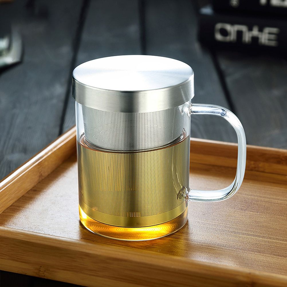 450ml Infuser Glass Tea Cup Borosilicate Glass Tea Cup with Filter and Lid view 8