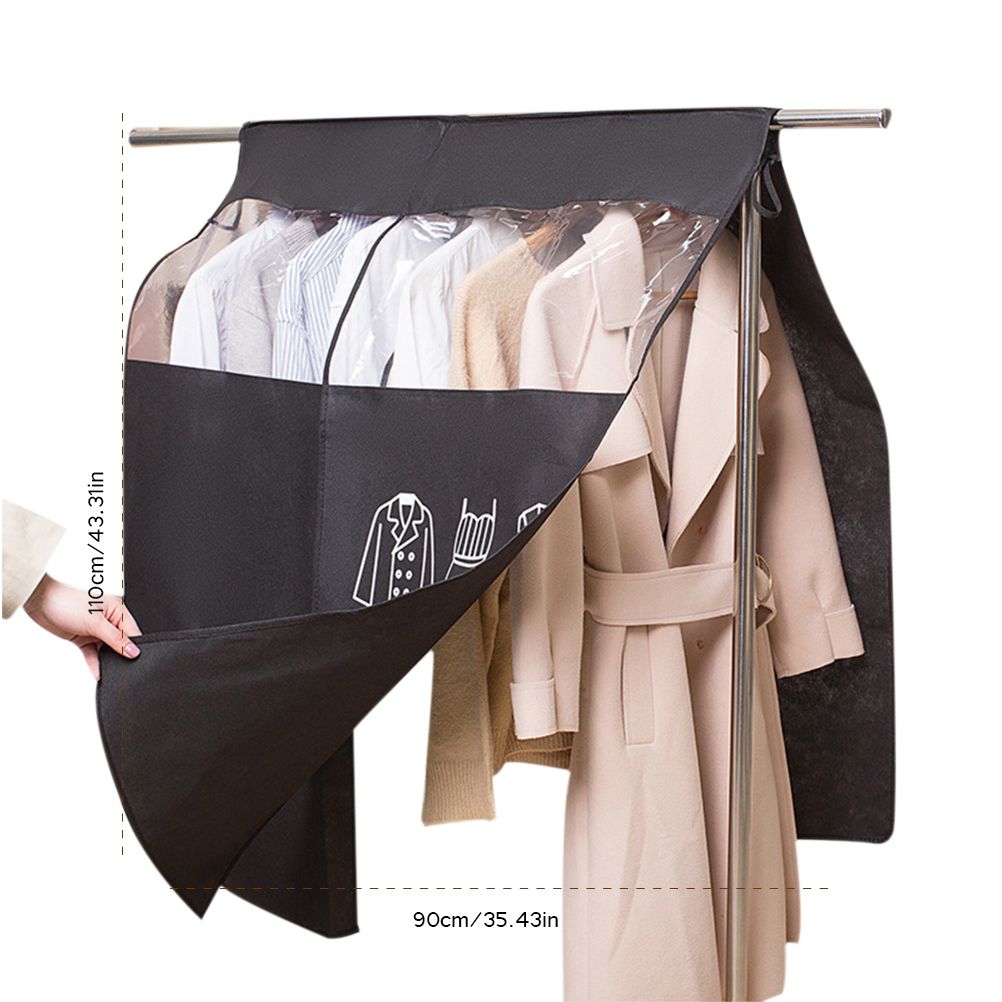 Non Woven Fabric Clothing Dustproof Covers Home Dust Cover Wardrobe Hanger view 2