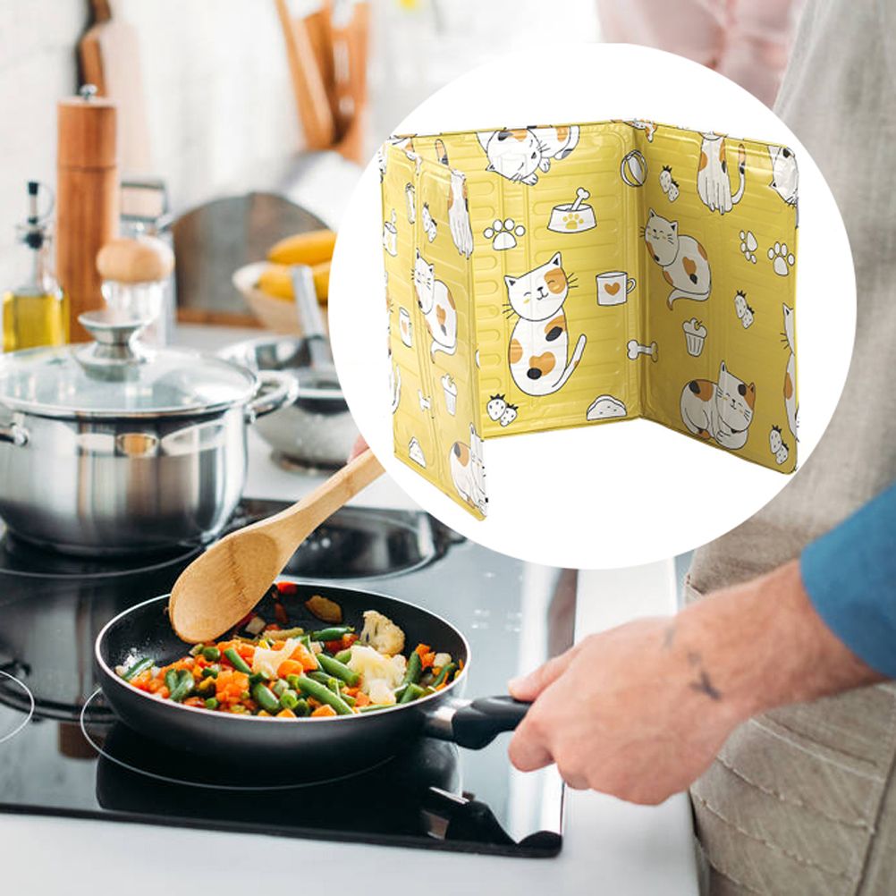 Home Kitchen Gas Stove Folding Oil Baffle ​Aluminum Foil Baffle Fried Cooking view 8