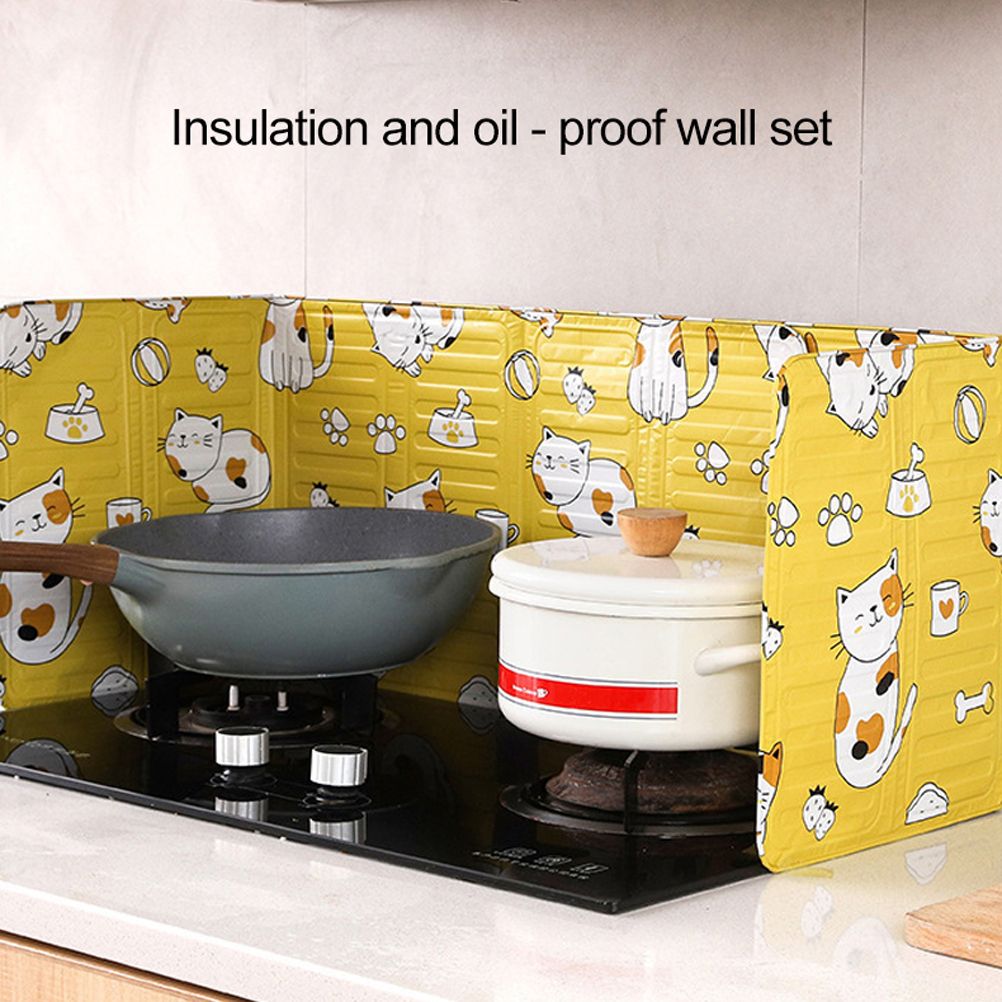 Home Kitchen Gas Stove Folding Oil Baffle ​Aluminum Foil Baffle Fried Cooking view 10