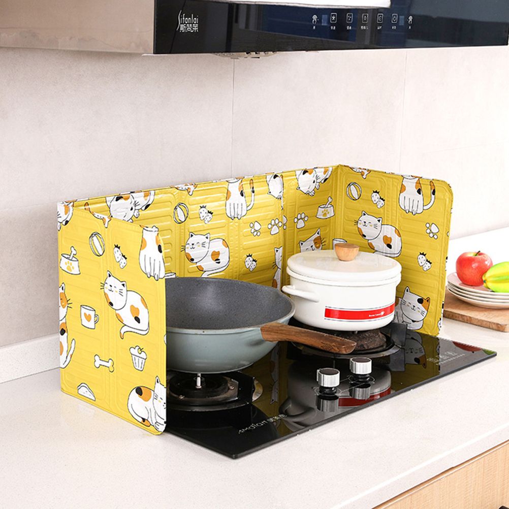 Home Kitchen Gas Stove Folding Oil Baffle ​Aluminum Foil Baffle Fried Cooking view 11