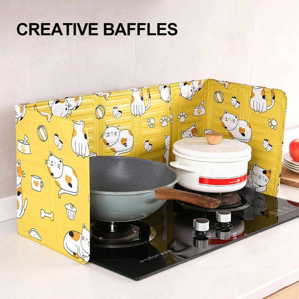 Home Kitchen Gas Stove Folding Oil Baffle ​Aluminum Foil Baffle Fried Cooking view 13