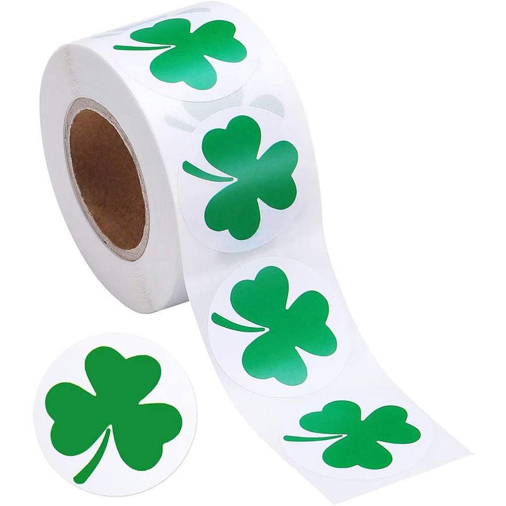 St. Patrick's Day Stickers Shamrock Roll Stickers Self Adhesive Label Craft view 2