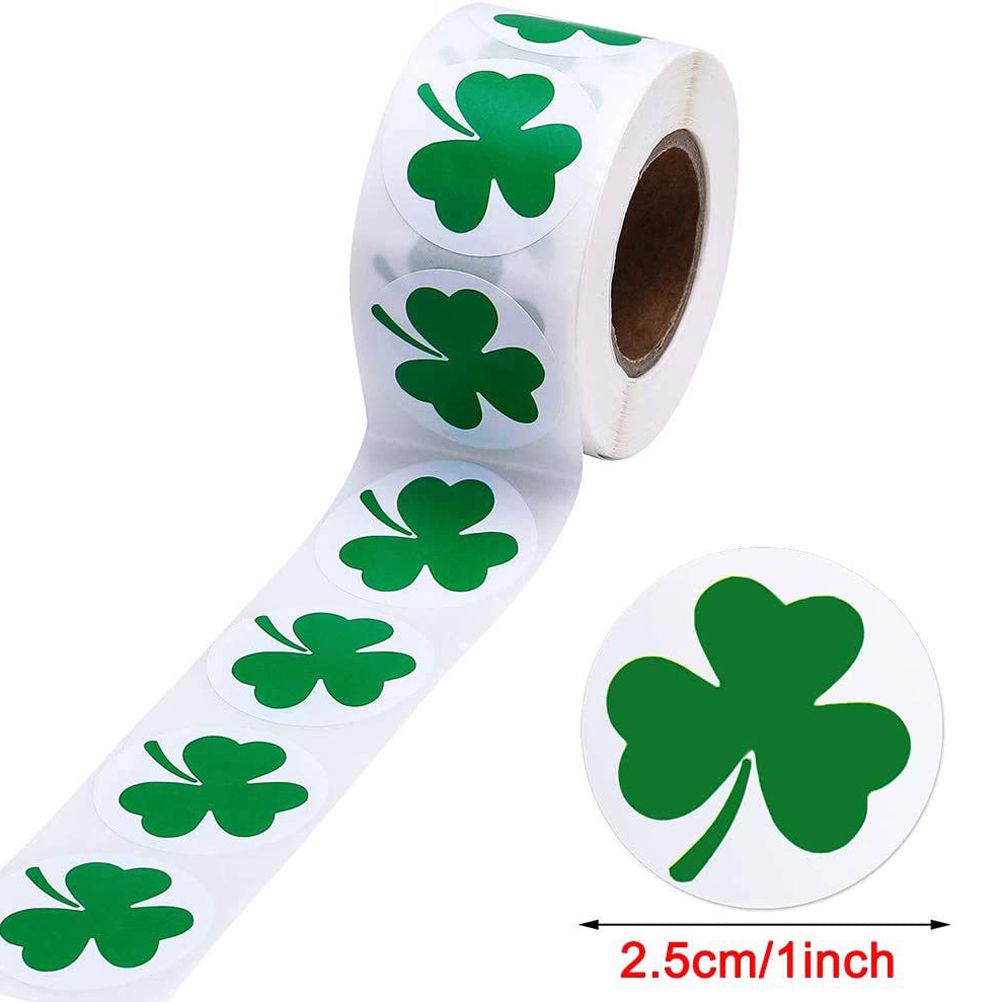 St. Patrick's Day Stickers Shamrock Roll Stickers Self Adhesive Label Craft view 3