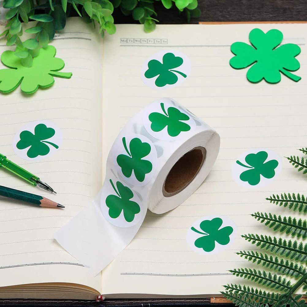 St. Patrick's Day Stickers Shamrock Roll Stickers Self Adhesive Label Craft view 6