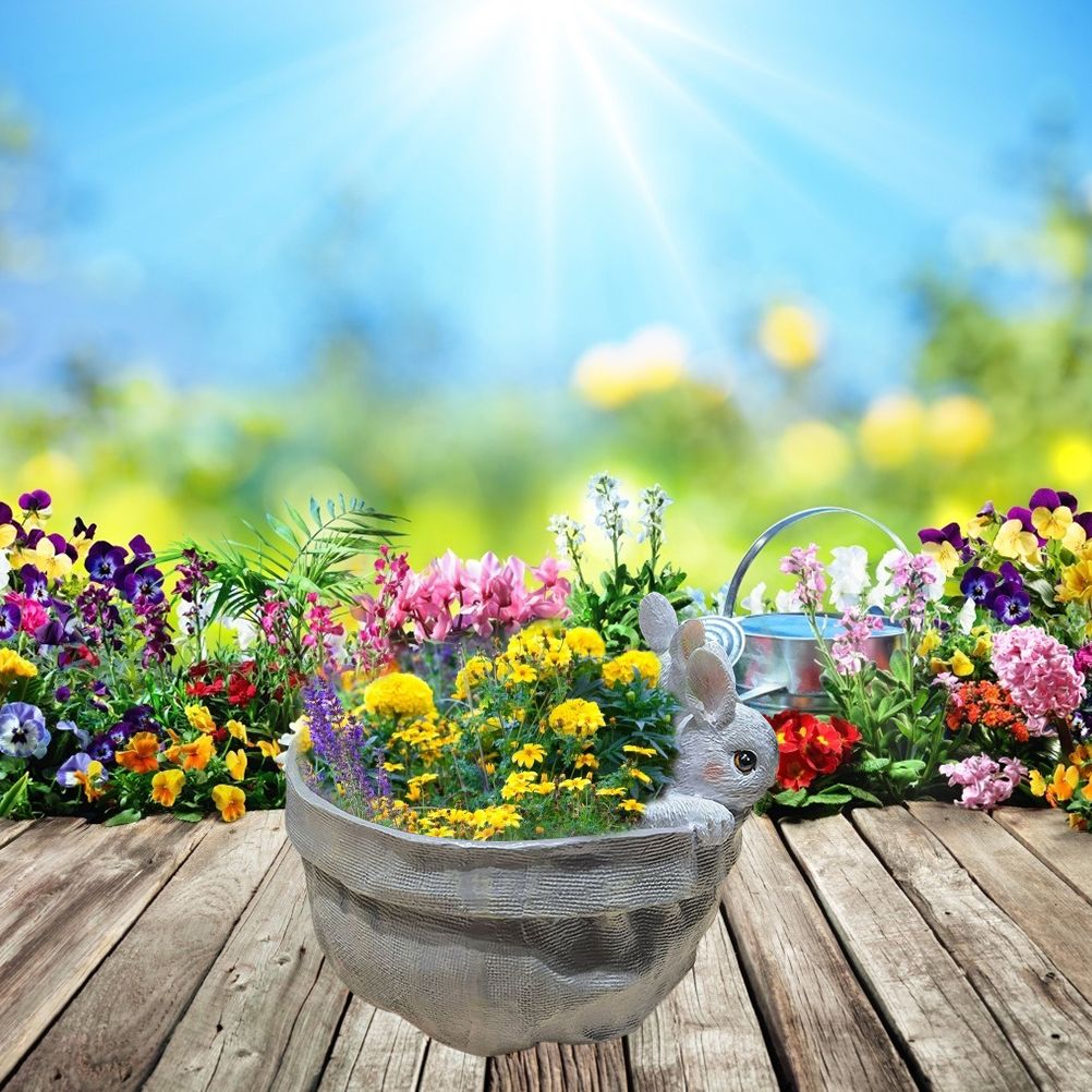 Rabbit Flower Pot Succulent Planter Garden Pots Bunny Decorative Flower Pot view 6