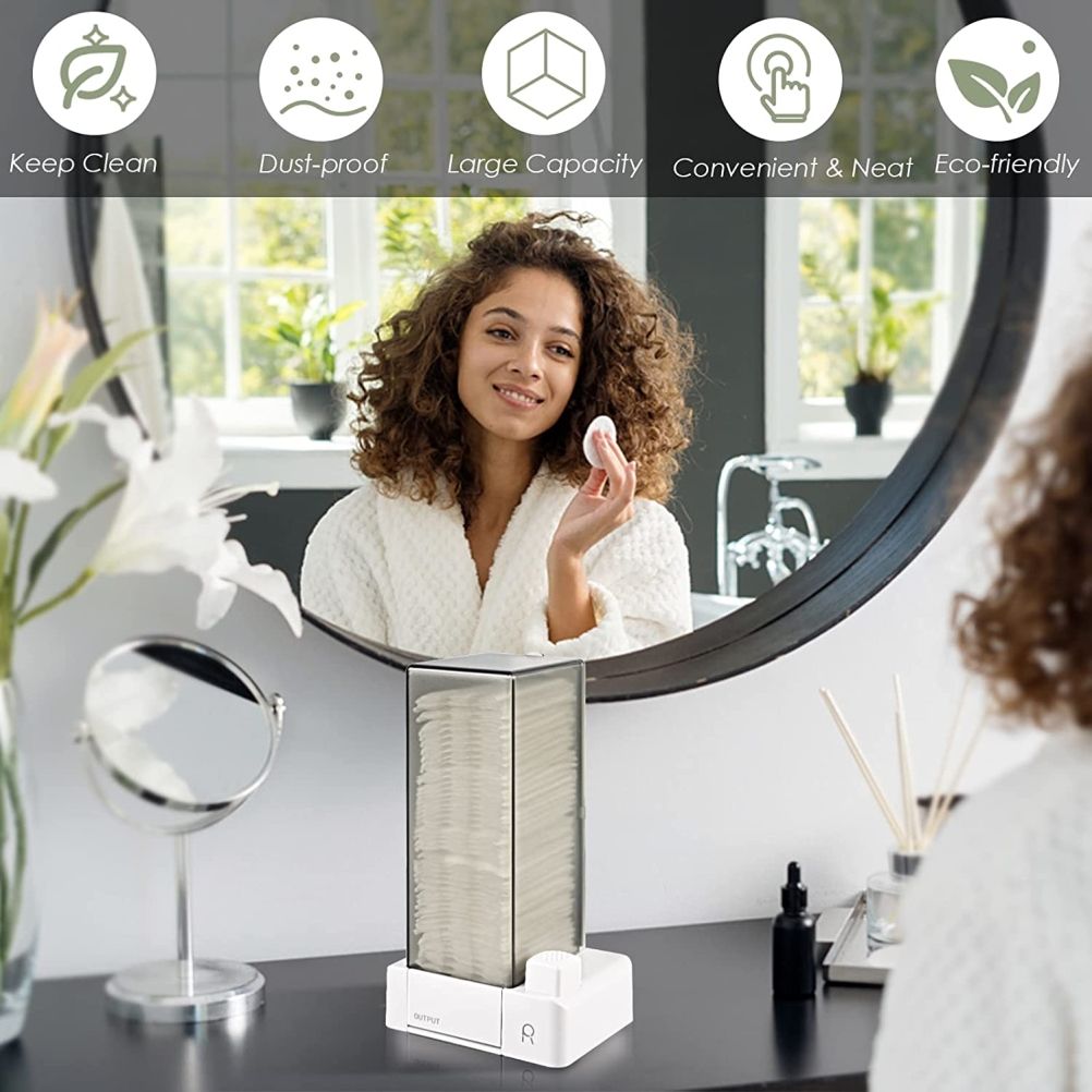 Automatic Cotton Pad Dispenser Press Out Makeup Cotton Holder Dispenser view 4