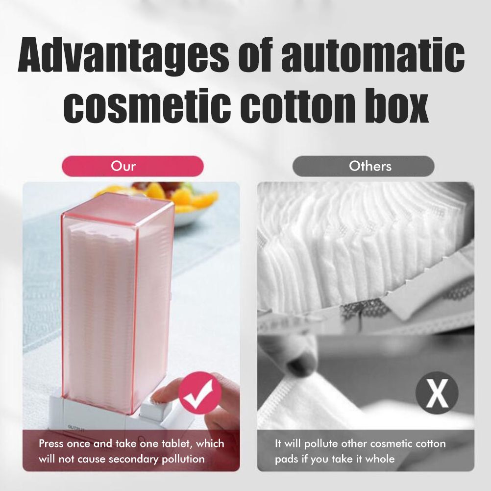 Automatic Cotton Pad Dispenser Press Out Makeup Cotton Holder Dispenser view 7