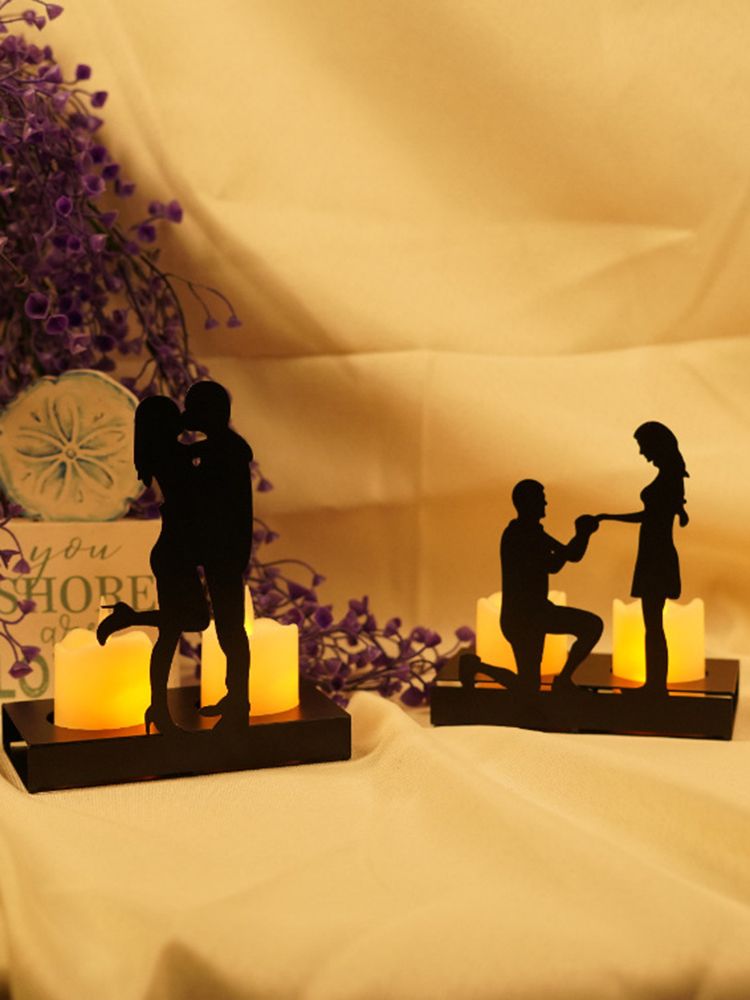 Iron Candle Holder Romantic Couple Candle Statue Gifts for Couple for Wedding view 10