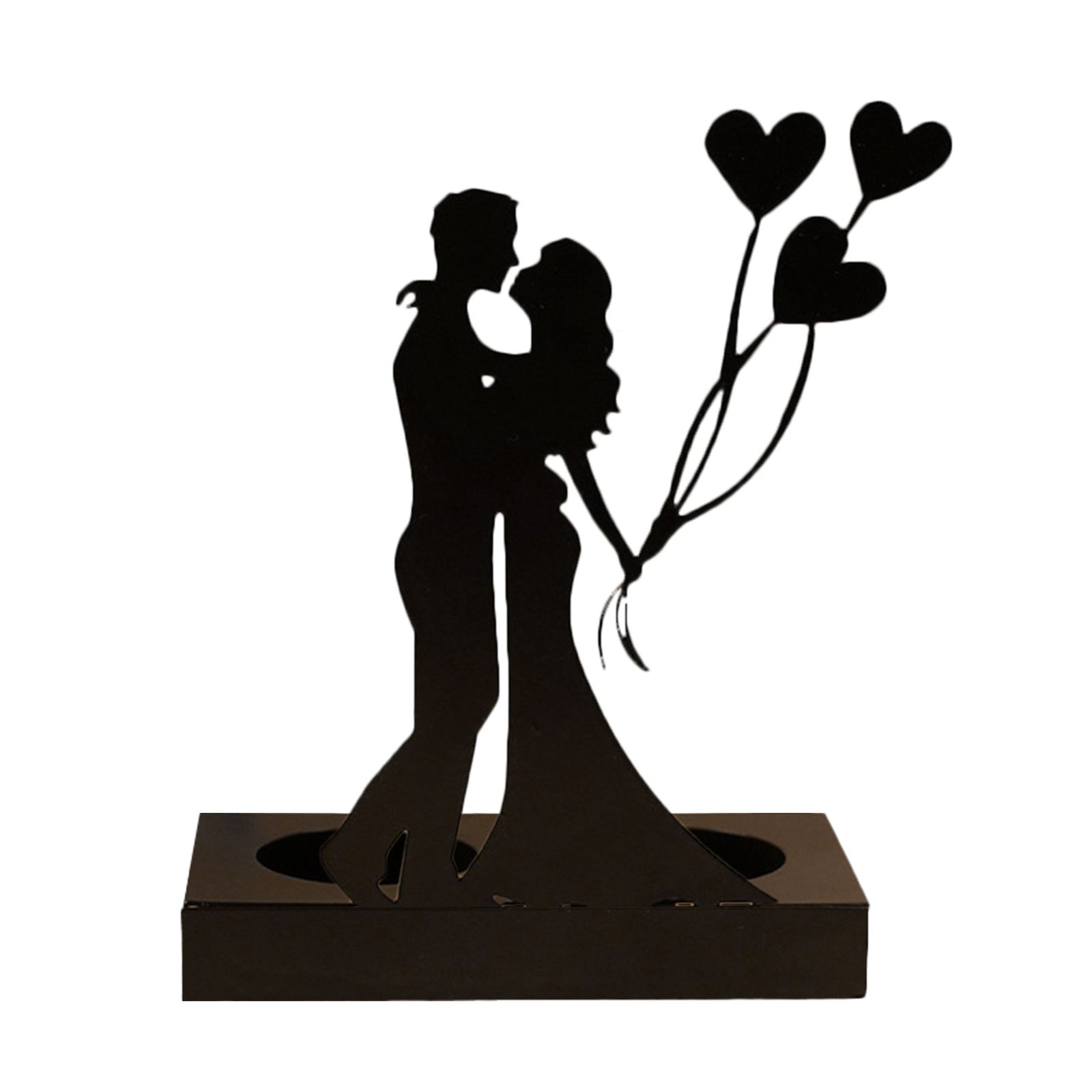 Iron Candle Holder Romantic Couple Candle Statue Gifts for Couple for Wedding — image 1