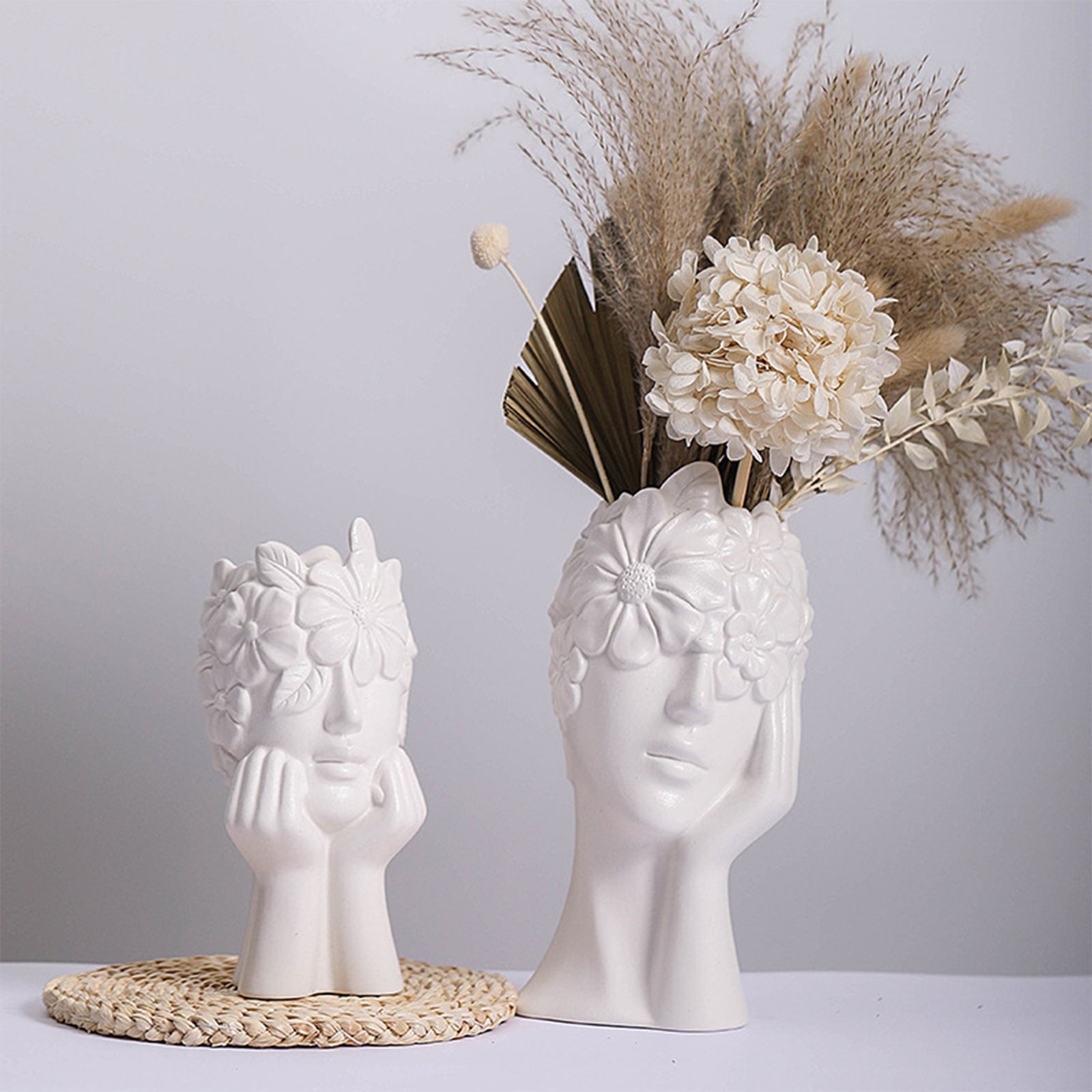 Vase White Ceramic Vases for Home Living Room Guesthouse Decoration view 6