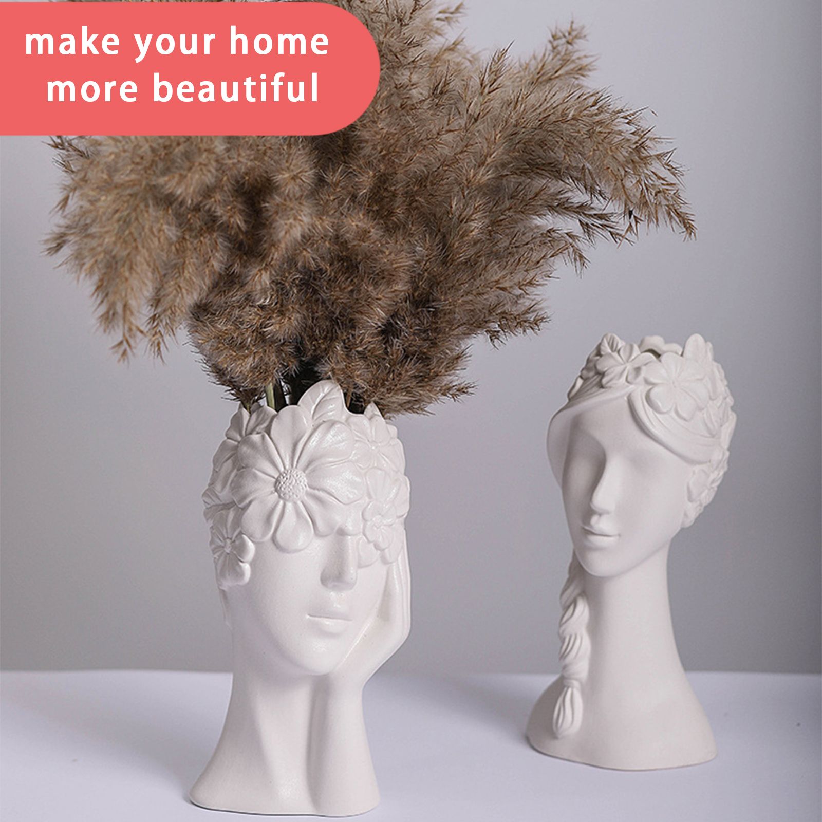 Vase White Ceramic Vases for Home Living Room Guesthouse Decoration view 8