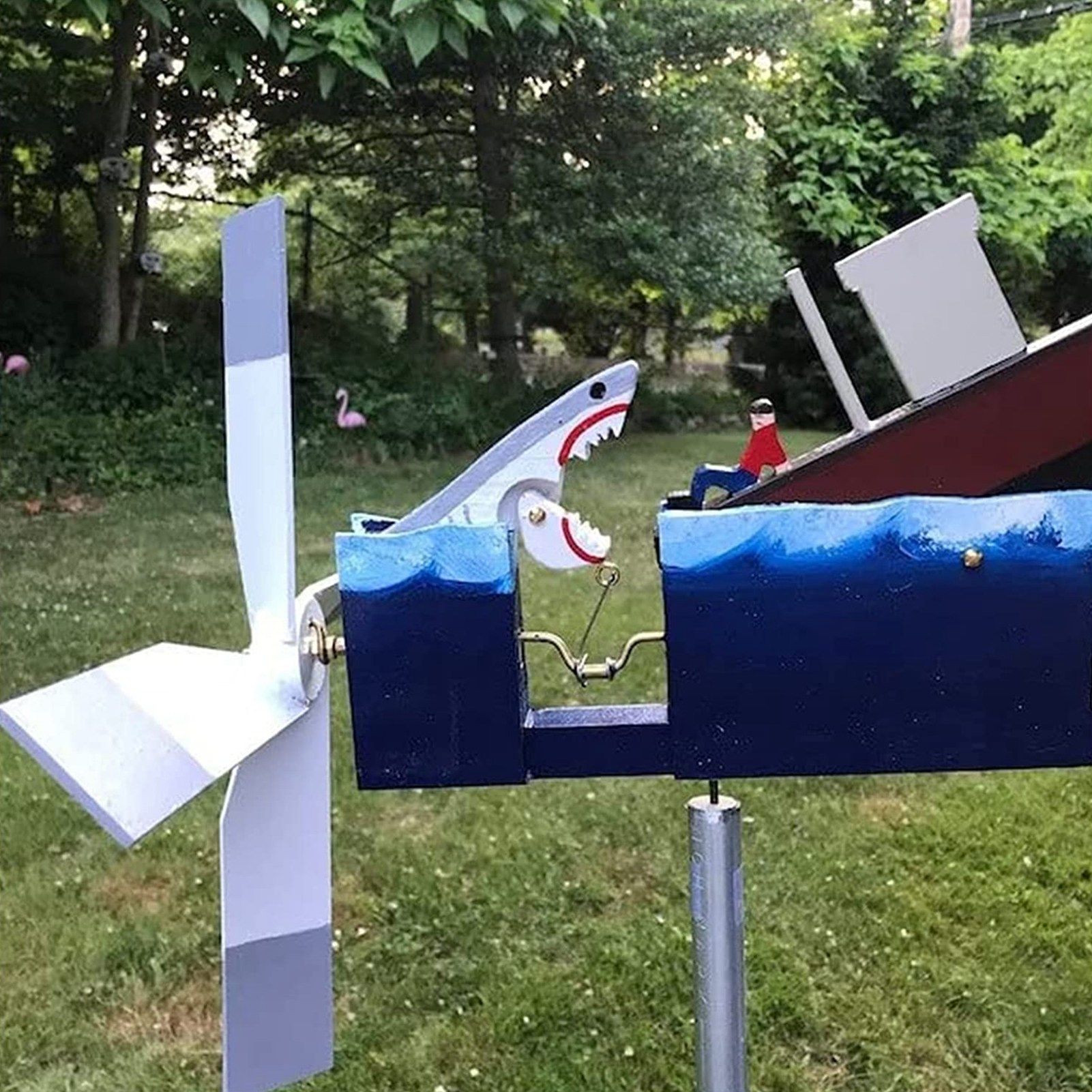 Wind Spinner Yard Art Wind Spinners Shark Windmill Outdoor Garden Patio Ornament view 4